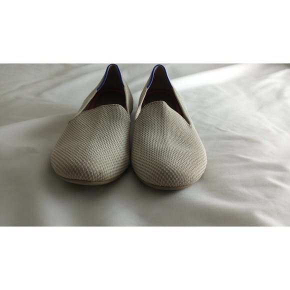 Rothys The Loafer Linen Double Stitch Beige Size W6.5 Flats Slip On - Picture 8 of 10
